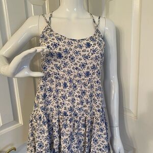 Ocean Drive Blue and White Floral Mini Sundress Sz Small